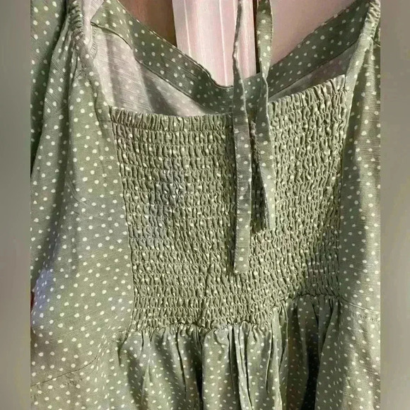 Loft beach romper polka dot square neck with pockets ruched back. Large. NWT - Picture 7 of 11